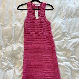 Rebecca Minkoff Pink Crochet Midi Dress
